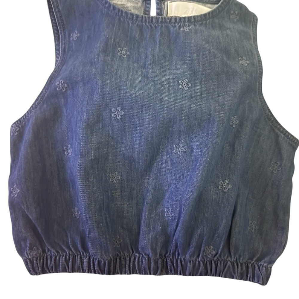 Zara Blue Denim Top